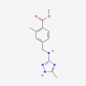 molecular formula C13H16N4O2 B7435565 methyl 2-methyl-4-[[(5-methyl-1H-1,2,4-triazol-3-yl)amino]methyl]benzoate 