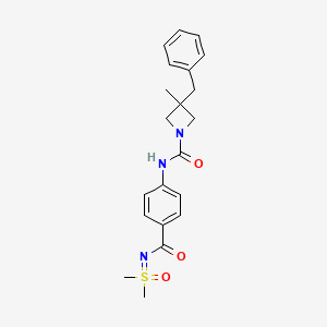 molecular formula C21H25N3O3S B7435573 3-benzyl-N-[4-[[dimethyl(oxo)-lambda6-sulfanylidene]carbamoyl]phenyl]-3-methylazetidine-1-carboxamide 