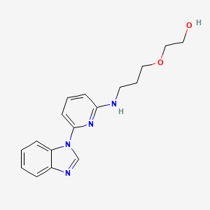 molecular formula C17H20N4O2 B7435583 2-[3-[[6-(Benzimidazol-1-yl)pyridin-2-yl]amino]propoxy]ethanol 