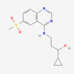 molecular formula C15H19N3O3S B7435587 1-Cyclopropyl-3-[(6-methylsulfonylquinazolin-4-yl)amino]propan-1-ol 