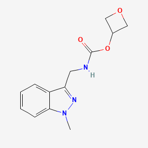 molecular formula C13H15N3O3 B7435601 oxetan-3-yl N-[(1-methylindazol-3-yl)methyl]carbamate 
