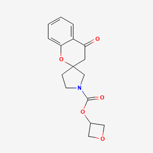 molecular formula C16H17NO5 B7435610 oxetan-3-yl 4-oxospiro[3H-chromene-2,3'-pyrrolidine]-1'-carboxylate 