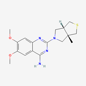 molecular formula C17H22N4O2S B7435614 2-[(3aS,6aR)-3a-methyl-3,4,6,6a-tetrahydro-1H-thieno[3,4-c]pyrrol-5-yl]-6,7-dimethoxyquinazolin-4-amine 