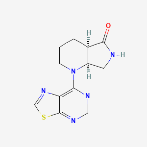 molecular formula C12H13N5OS B7435634 (4aR,7aS)-1-([1,3]thiazolo[5,4-d]pyrimidin-7-yl)-3,4,4a,6,7,7a-hexahydro-2H-pyrrolo[3,4-b]pyridin-5-one 