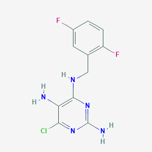 molecular formula C11H10ClF2N5 B7435657 6-chloro-4-N-[(2,5-difluorophenyl)methyl]pyrimidine-2,4,5-triamine 