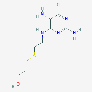 molecular formula C9H16ClN5OS B7435667 3-[2-[(2,5-Diamino-6-chloropyrimidin-4-yl)amino]ethylsulfanyl]propan-1-ol 