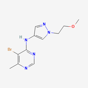 molecular formula C11H14BrN5O B7435683 5-bromo-N-[1-(2-methoxyethyl)pyrazol-4-yl]-6-methylpyrimidin-4-amine 