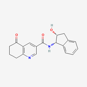 molecular formula C19H18N2O3 B7435696 N-[(1S,2R)-2-hydroxy-2,3-dihydro-1H-inden-1-yl]-5-oxo-7,8-dihydro-6H-quinoline-3-carboxamide 
