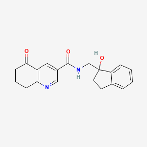 molecular formula C20H20N2O3 B7435716 N-[(1-hydroxy-2,3-dihydroinden-1-yl)methyl]-5-oxo-7,8-dihydro-6H-quinoline-3-carboxamide 