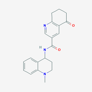 molecular formula C20H21N3O2 B7435730 N-(1-methyl-3,4-dihydro-2H-quinolin-4-yl)-5-oxo-7,8-dihydro-6H-quinoline-3-carboxamide 