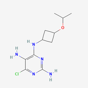 molecular formula C11H18ClN5O B7435744 6-chloro-4-N-(3-propan-2-yloxycyclobutyl)pyrimidine-2,4,5-triamine 