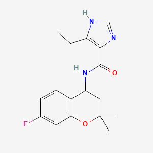 molecular formula C17H20FN3O2 B7435748 5-ethyl-N-(7-fluoro-2,2-dimethyl-3,4-dihydrochromen-4-yl)-1H-imidazole-4-carboxamide 