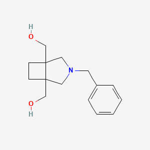 molecular formula C15H21NO2 B7435763 [3-Benzyl-5-(hydroxymethyl)-3-azabicyclo[3.2.0]heptan-1-yl]methanol 