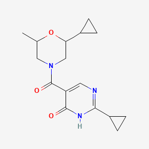 molecular formula C16H21N3O3 B7435786 2-cyclopropyl-5-(2-cyclopropyl-6-methylmorpholine-4-carbonyl)-1H-pyrimidin-6-one 