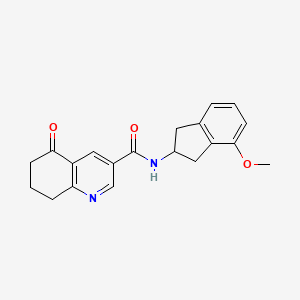 molecular formula C20H20N2O3 B7435792 N-(4-methoxy-2,3-dihydro-1H-inden-2-yl)-5-oxo-7,8-dihydro-6H-quinoline-3-carboxamide 
