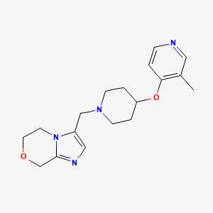 molecular formula C18H24N4O2 B7435809 3-[[4-(3-methylpyridin-4-yl)oxypiperidin-1-yl]methyl]-6,8-dihydro-5H-imidazo[2,1-c][1,4]oxazine 
