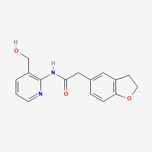 molecular formula C16H16N2O3 B7435833 2-(2,3-dihydro-1-benzofuran-5-yl)-N-[3-(hydroxymethyl)pyridin-2-yl]acetamide 