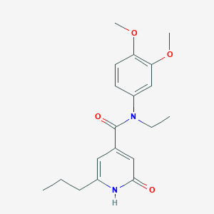 molecular formula C19H24N2O4 B7435849 N-(3,4-dimethoxyphenyl)-N-ethyl-2-oxo-6-propyl-1H-pyridine-4-carboxamide 
