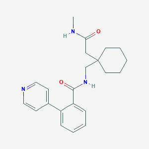 molecular formula C22H27N3O2 B7435865 N-[[1-[2-(methylamino)-2-oxoethyl]cyclohexyl]methyl]-2-pyridin-4-ylbenzamide 