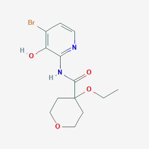 molecular formula C13H17BrN2O4 B7435869 N-(4-bromo-3-hydroxypyridin-2-yl)-4-ethoxyoxane-4-carboxamide 
