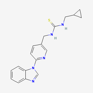 molecular formula C18H19N5S B7435879 1-[[6-(Benzimidazol-1-yl)pyridin-3-yl]methyl]-3-(cyclopropylmethyl)thiourea 