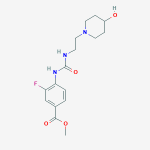 molecular formula C16H22FN3O4 B7435897 Methyl 3-fluoro-4-[2-(4-hydroxypiperidin-1-yl)ethylcarbamoylamino]benzoate 
