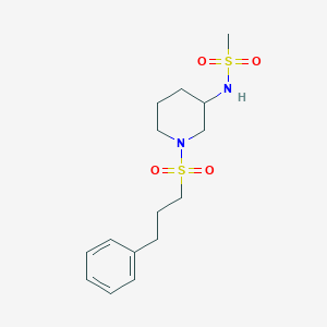 molecular formula C15H24N2O4S2 B7435925 N-[1-(3-phenylpropylsulfonyl)piperidin-3-yl]methanesulfonamide 