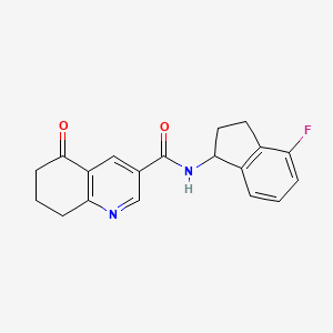 molecular formula C19H17FN2O2 B7435970 N-(4-fluoro-2,3-dihydro-1H-inden-1-yl)-5-oxo-7,8-dihydro-6H-quinoline-3-carboxamide 