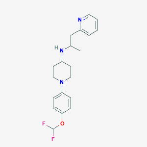 molecular formula C20H25F2N3O B7435981 1-[4-(difluoromethoxy)phenyl]-N-(1-pyridin-2-ylpropan-2-yl)piperidin-4-amine 