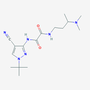 molecular formula C16H26N6O2 B7435994 N'-(1-tert-butyl-4-cyanopyrazol-3-yl)-N-[3-(dimethylamino)butyl]oxamide 