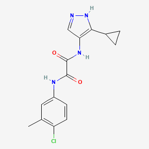 molecular formula C15H15ClN4O2 B7436002 N-(4-chloro-3-methylphenyl)-N'-(5-cyclopropyl-1H-pyrazol-4-yl)oxamide 