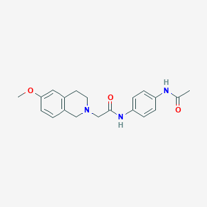 molecular formula C20H23N3O3 B7436009 N-(4-acetamidophenyl)-2-(6-methoxy-3,4-dihydro-1H-isoquinolin-2-yl)acetamide 