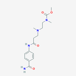 molecular formula C16H24N4O4 B7436021 methyl N-[2-[[3-(4-carbamoylanilino)-3-oxopropyl]-methylamino]ethyl]-N-methylcarbamate 