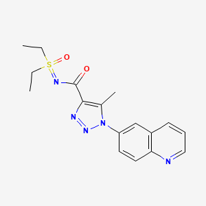 molecular formula C17H19N5O2S B7436027 N-[diethyl(oxo)-lambda6-sulfanylidene]-5-methyl-1-quinolin-6-yltriazole-4-carboxamide 