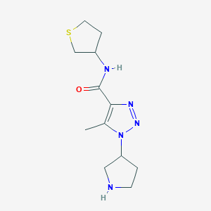 molecular formula C12H19N5OS B7436040 5-methyl-1-pyrrolidin-3-yl-N-(thiolan-3-yl)triazole-4-carboxamide 