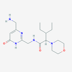 molecular formula C17H29N5O3 B7436063 N-[[4-(aminomethyl)-6-oxo-1H-pyrimidin-2-yl]methyl]-3-ethyl-2-morpholin-4-ylpentanamide 