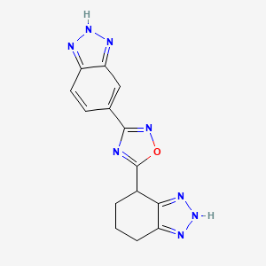 molecular formula C14H12N8O B7436070 3-(2H-benzotriazol-5-yl)-5-(4,5,6,7-tetrahydro-2H-benzotriazol-4-yl)-1,2,4-oxadiazole 