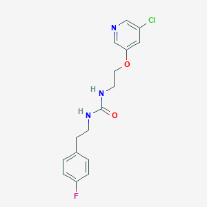 molecular formula C16H17ClFN3O2 B7436075 1-[2-(5-Chloropyridin-3-yl)oxyethyl]-3-[2-(4-fluorophenyl)ethyl]urea 