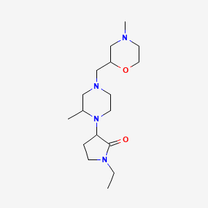 molecular formula C17H32N4O2 B7436100 1-Ethyl-3-[2-methyl-4-[(4-methylmorpholin-2-yl)methyl]piperazin-1-yl]pyrrolidin-2-one 