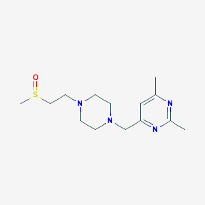 molecular formula C14H24N4OS B7436114 2,4-Dimethyl-6-[[4-(2-methylsulfinylethyl)piperazin-1-yl]methyl]pyrimidine 