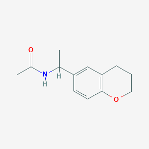 molecular formula C13H17NO2 B7436141 N-[1-(3,4-dihydro-2H-chromen-6-yl)ethyl]acetamide 