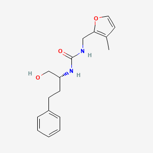 molecular formula C17H22N2O3 B7436153 1-[(2R)-1-hydroxy-4-phenylbutan-2-yl]-3-[(3-methylfuran-2-yl)methyl]urea 
