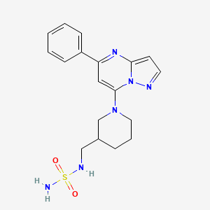 molecular formula C18H22N6O2S B7436158 5-Phenyl-7-[3-[(sulfamoylamino)methyl]piperidin-1-yl]pyrazolo[1,5-a]pyrimidine 