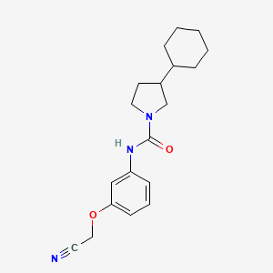 molecular formula C19H25N3O2 B7436181 N-[3-(cyanomethoxy)phenyl]-3-cyclohexylpyrrolidine-1-carboxamide 