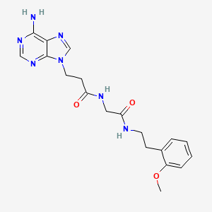 molecular formula C19H23N7O3 B7436189 3-(6-aminopurin-9-yl)-N-[2-[2-(2-methoxyphenyl)ethylamino]-2-oxoethyl]propanamide 