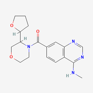 molecular formula C18H22N4O3 B7436191 [4-(Methylamino)quinazolin-7-yl]-[3-(oxolan-2-yl)morpholin-4-yl]methanone 