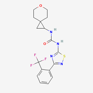 molecular formula C17H17F3N4O2S B7436198 1-(6-Oxaspiro[2.5]octan-2-yl)-3-[3-[2-(trifluoromethyl)phenyl]-1,2,4-thiadiazol-5-yl]urea 
