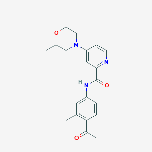 molecular formula C21H25N3O3 B7436217 N-(4-acetyl-3-methylphenyl)-4-(2,6-dimethylmorpholin-4-yl)pyridine-2-carboxamide 