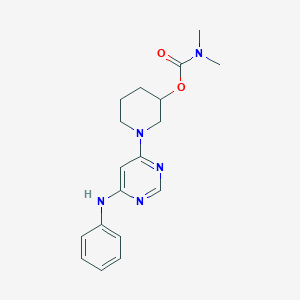 molecular formula C18H23N5O2 B7436243 [1-(6-anilinopyrimidin-4-yl)piperidin-3-yl] N,N-dimethylcarbamate 