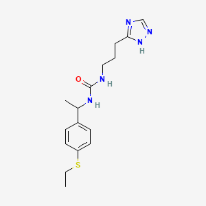 molecular formula C16H23N5OS B7436255 1-[1-(4-ethylsulfanylphenyl)ethyl]-3-[3-(1H-1,2,4-triazol-5-yl)propyl]urea 